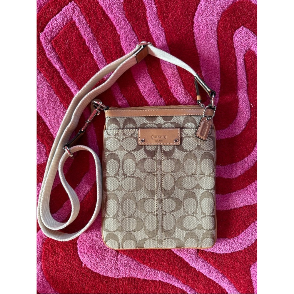 Coach Beige/Tan Signature Crossbody Bag
